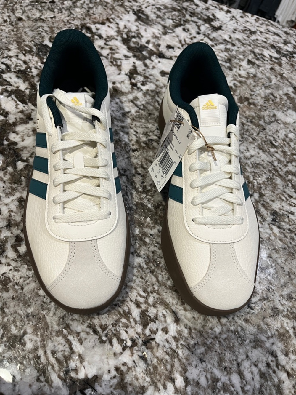 adidas VL Court 3.0 Cream & Teal Low-Top Platform Sneakers M 10.5 / W 11.5 - Picture 8 of 9